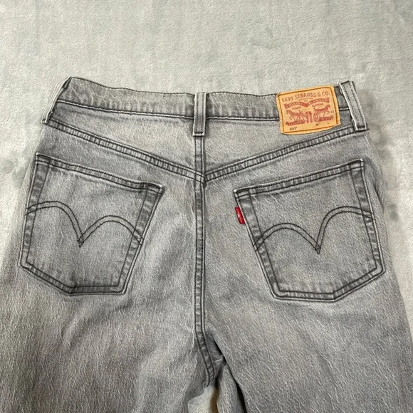 Levis 501 Women's Jeans W27 L30 Original Fit Grey Straight Leg Button Fly - Picture 6 of 8